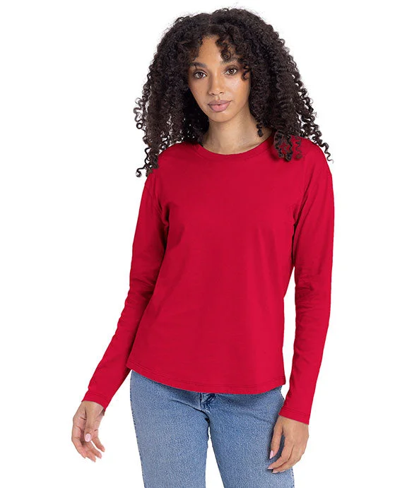 Extra long version 3911NL - Next Level Ladies Relaxed Long Sleeve T-Shirt | Red
