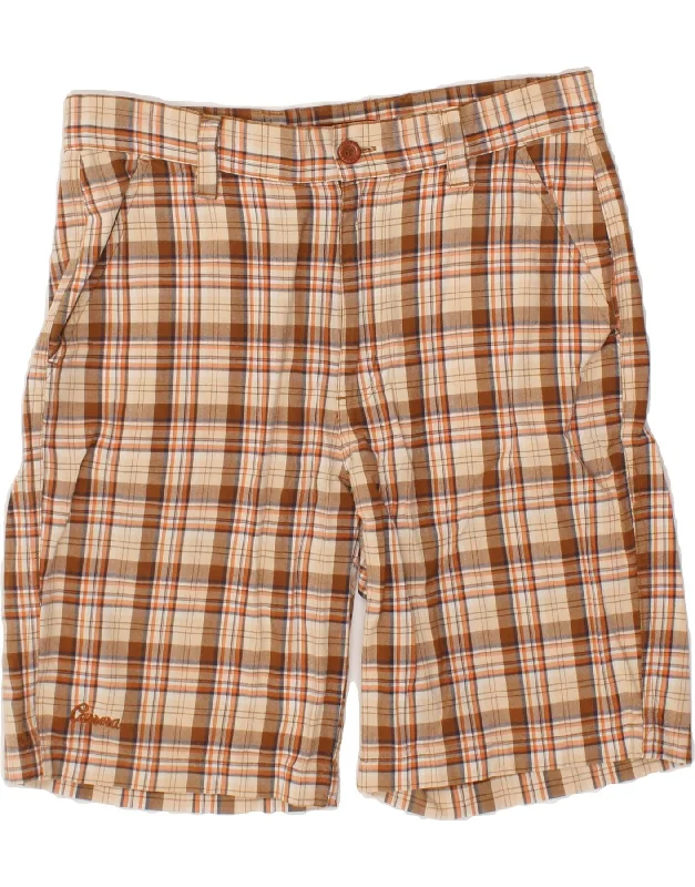 Cozy Fit CARRERA Womens Chino Shorts IT 48 Medium W32  Brown Check Cotton
