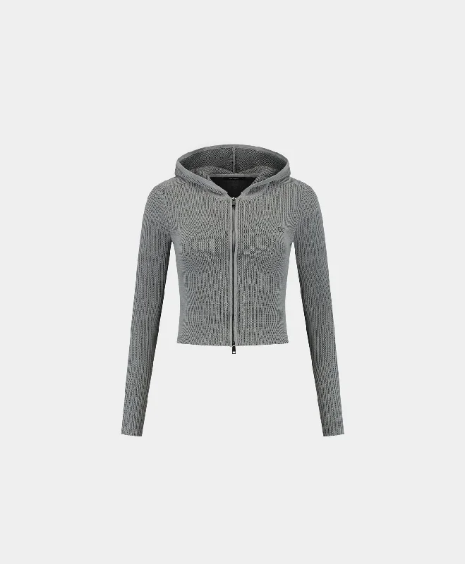 High-waisted pants style Wet Weather Rib Knit Hoodie