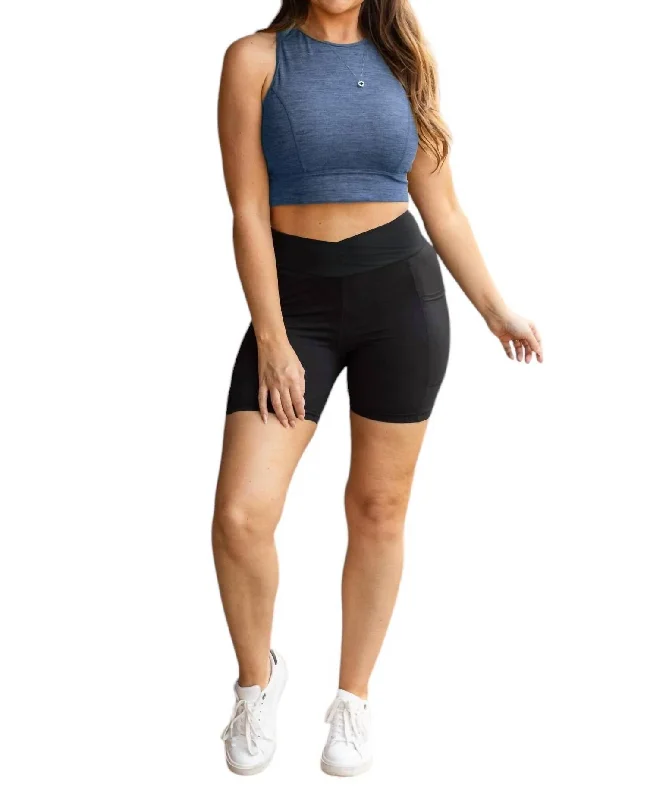 Cozy Vibes Biker Short With Pocket In Black