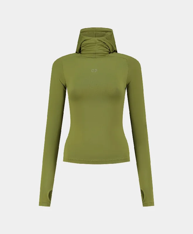 Unique prints Cardamom Green Unit Tight Hoodie