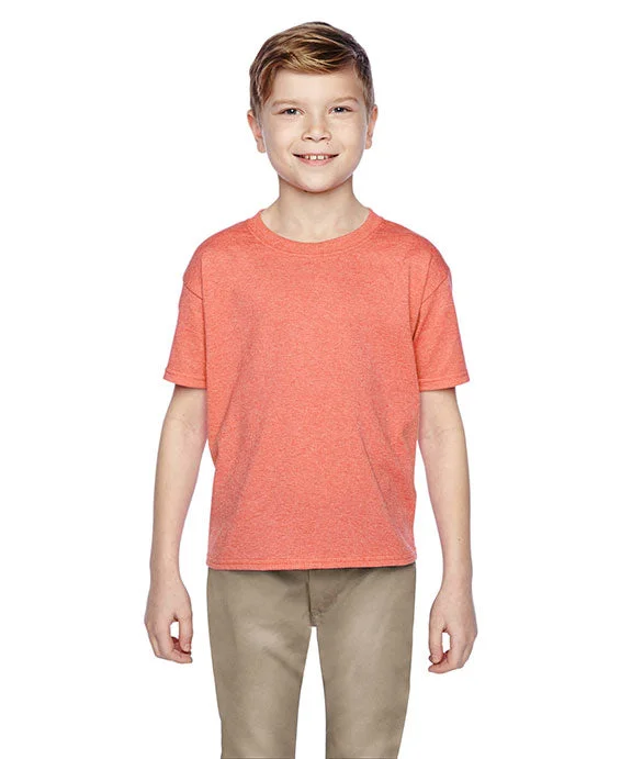 Designer Style 3930B - Fruit of the Loom Youth 100% Heavy Cotton HD® T-Shirt | Retro Heather Coral Designer Style 3930B - Fruit of the Loom Youth 100% Heavy Cotton HD® T-Shirt | Retro Heather Coral