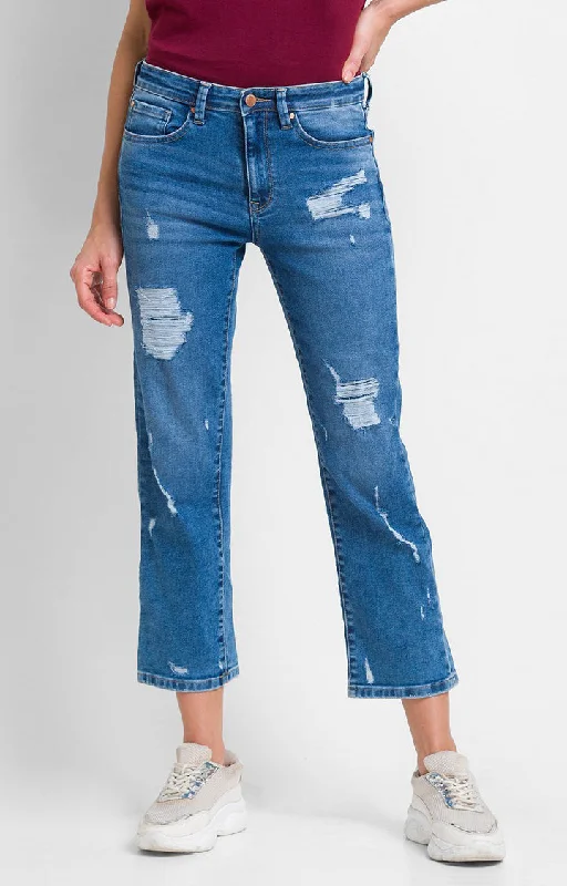 Simple Matching Spykar Light Blue Cotton Slim Straight Fit Ankle Length Jeans For Women (Emma) Simple Matching Spykar Light Blue Cotton Slim Straight Fit Ankle Length Jeans For Women (Emma)