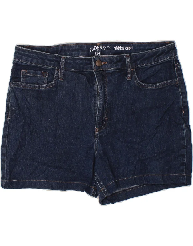 Artistic Temperament LEE Womens Riders Mid Rise Denim Shorts US 14 XL W30 Navy Blue Cotton
