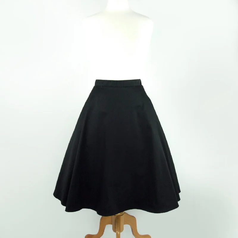 Effortless Wear Black  Full  Circle  Skirt #FS-B643