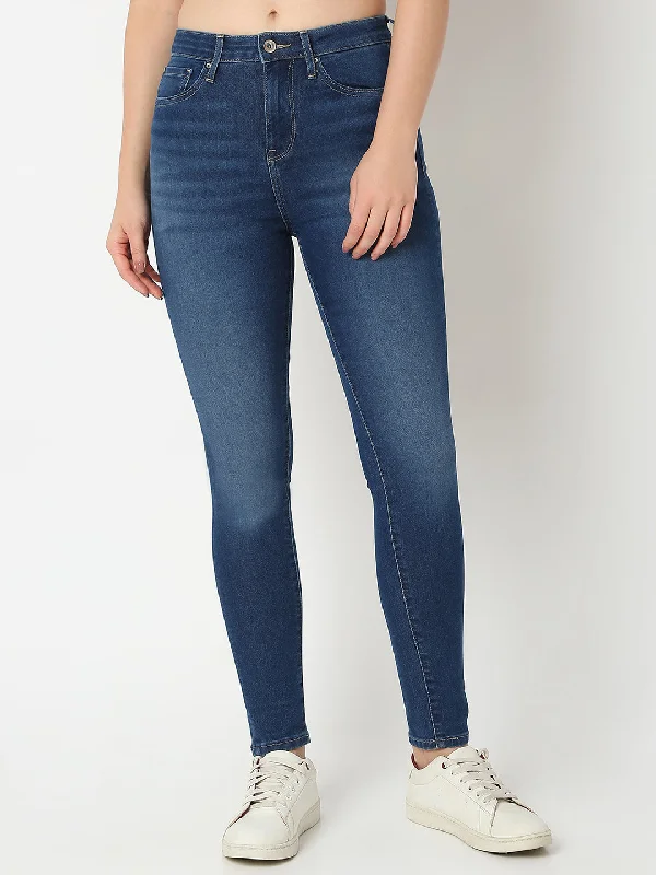 Classic Design Spykar Super Skinny Fit High-Rise Light Fade Jeans For Women