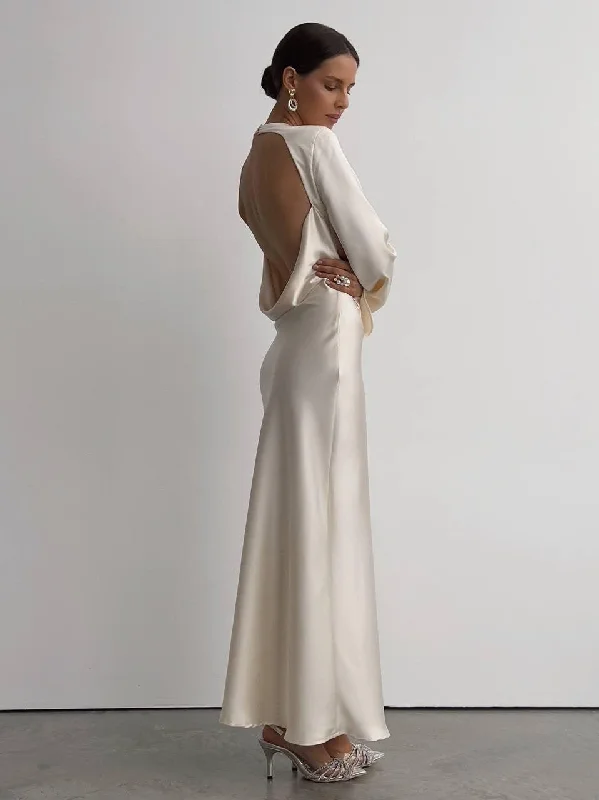Sports Jacket Elegant Silk Maxi Dress