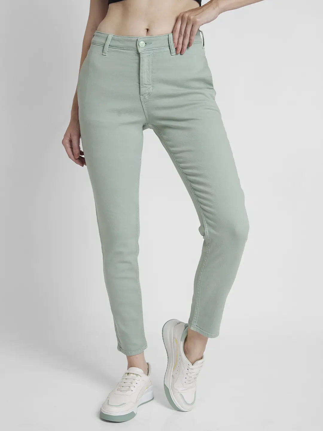 Classic Series Spykar Women Fern Green Cotton Mom Fit Ankle Length Clean Look Jeans -(Amora) Classic Series Spykar Women Fern Green Cotton Mom Fit Ankle Length Clean Look Jeans -(Amora)