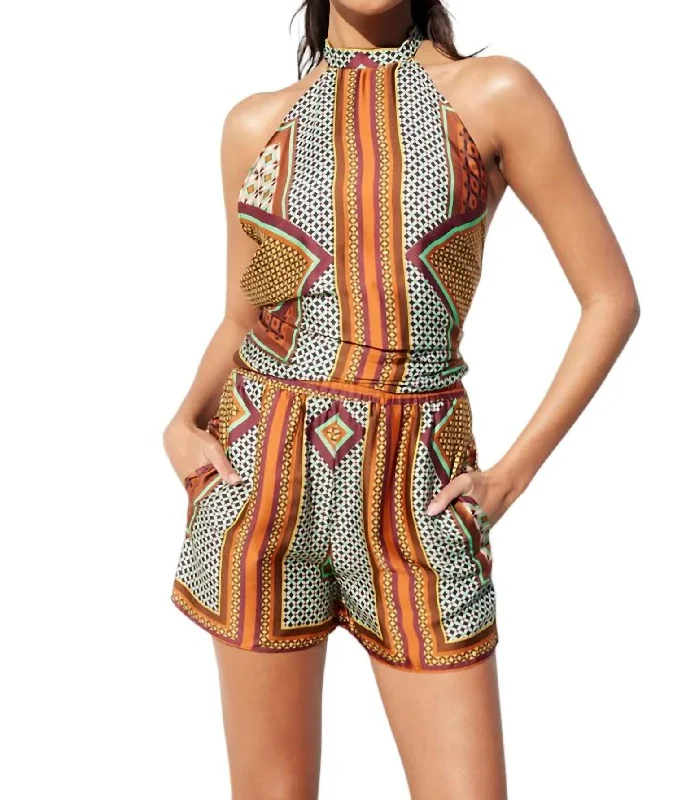 Lively And Youthful Elam Shorts In Positano Scarf