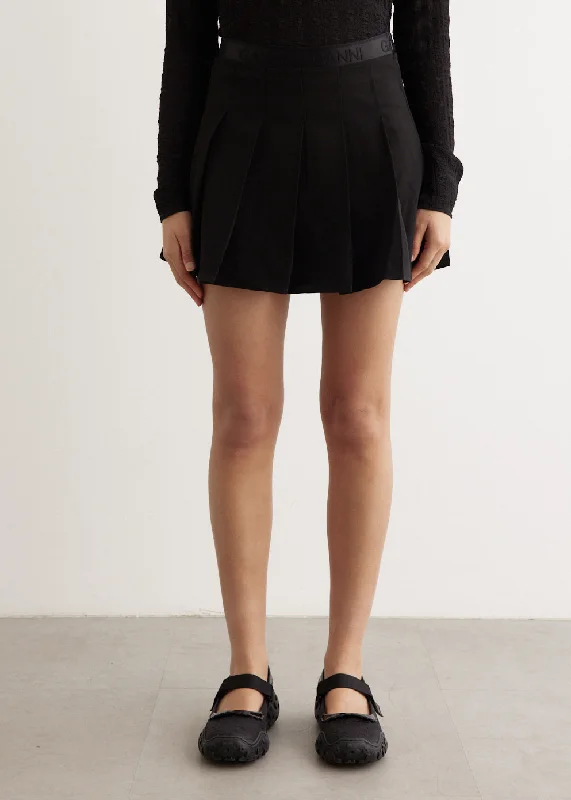 Leisure Sports Light Twill Pleated Mini Skirt