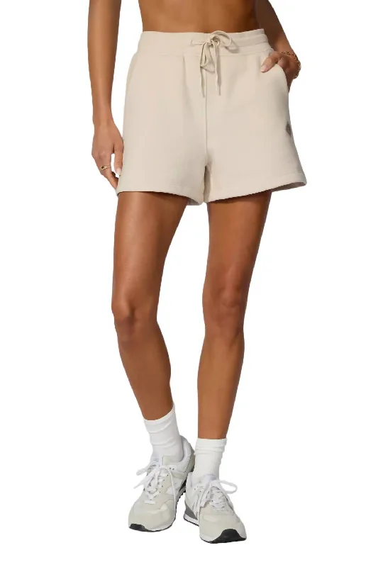 Practical Style Comfort Fleece Shorts In Stone