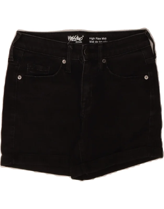 Slim Fit MOSSIMO Womens High Waist Denim Shorts US 0 XS W25 Black Cotton