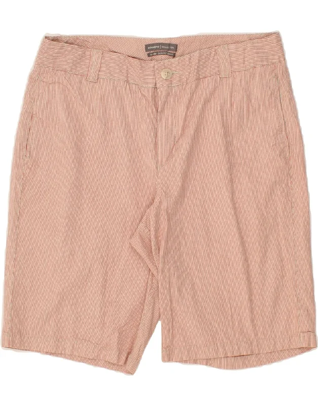 Luxury Style DOCKERS Womens Slightly Curvy Chino Shorts US 12 Large W34  Pink Pinstripe
