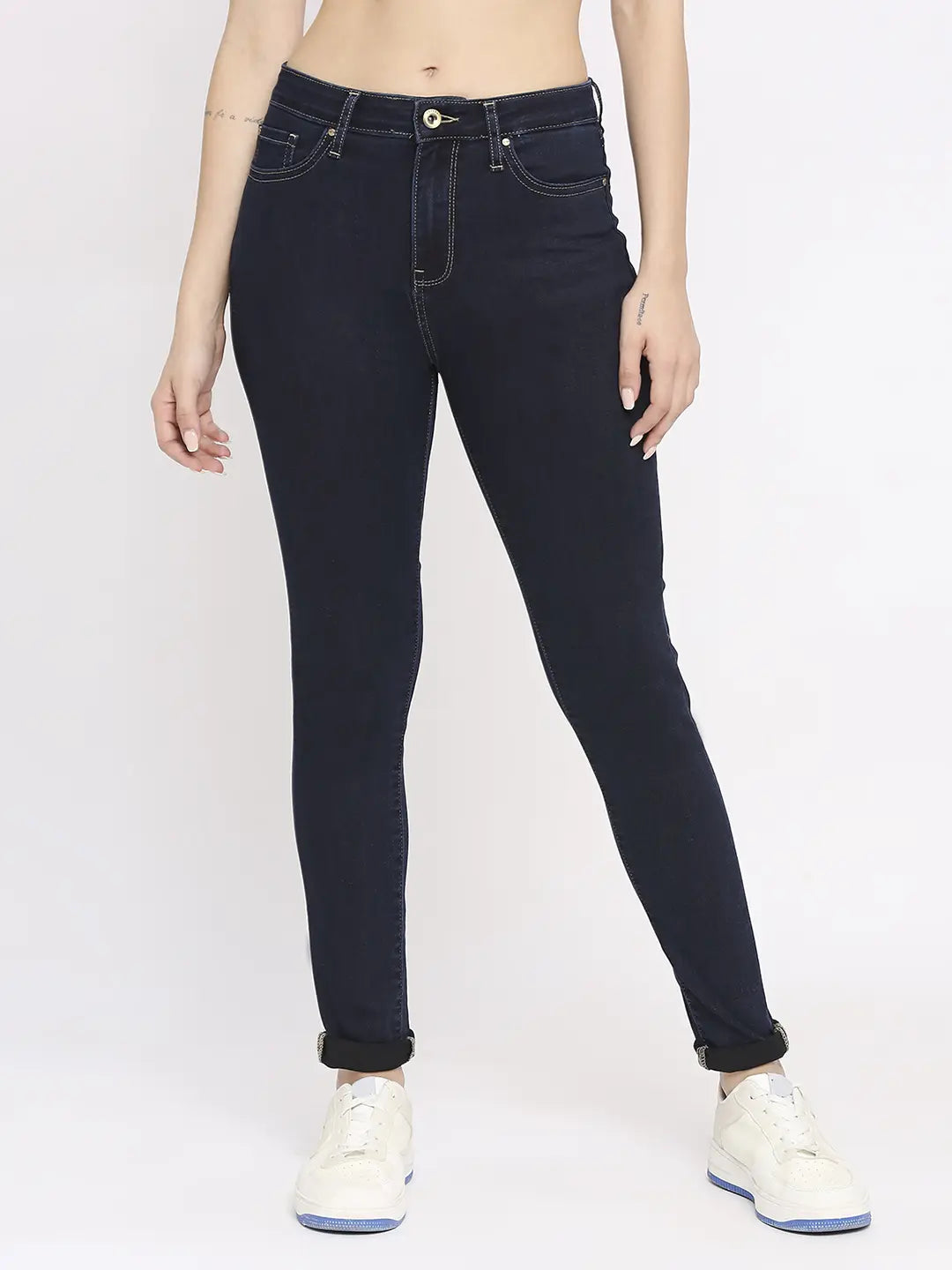 Sports Trend Spykar Women Raw Blue Lycra Skinny Fit - Clean Look Mid Rise Jeans-(Adora) Sports Trend Spykar Women Raw Blue Lycra Skinny Fit - Clean Look Mid Rise Jeans-(Adora)