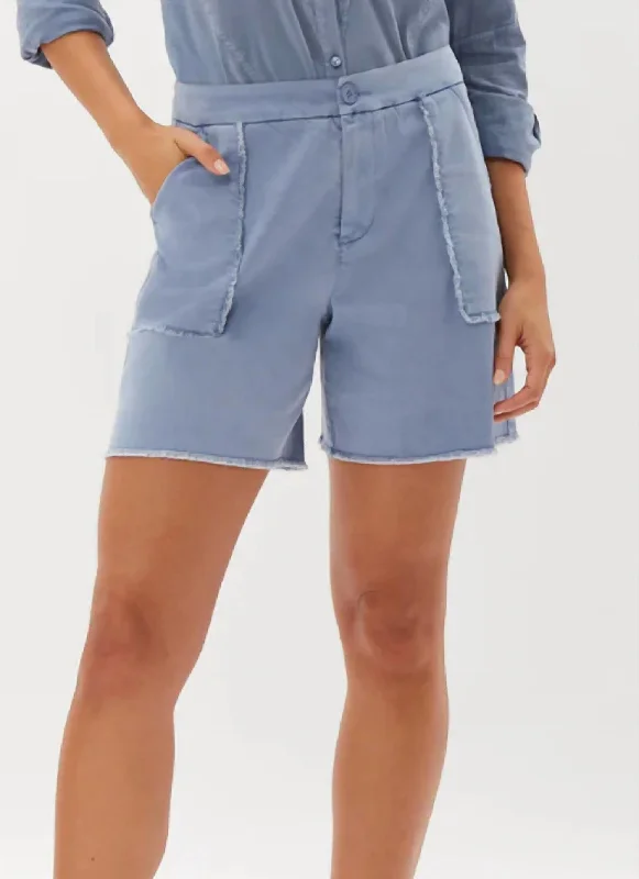 Stunning Fashion Phillips Shorts With Fray In Lobelia