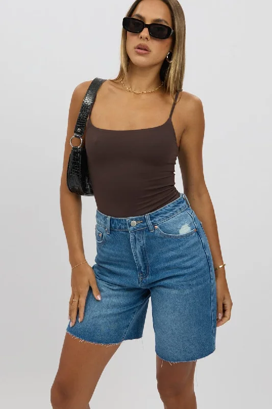 Warm and substantial Denim Jorts Mid Rise