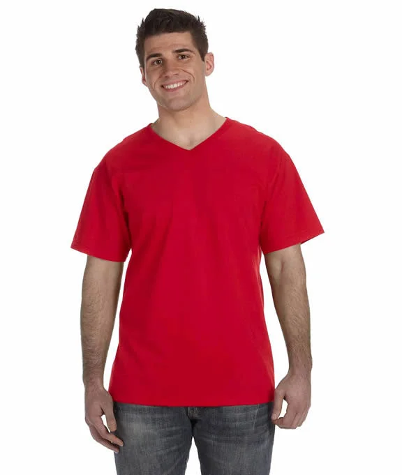 Easy Chic 39VR - Fruit of the Loom Mens 100% Heavy Cotton HD® V-Neck T-Shirt | True Red Easy Chic 39VR - Fruit of the Loom Mens 100% Heavy Cotton HD® V-Neck T-Shirt | True Red