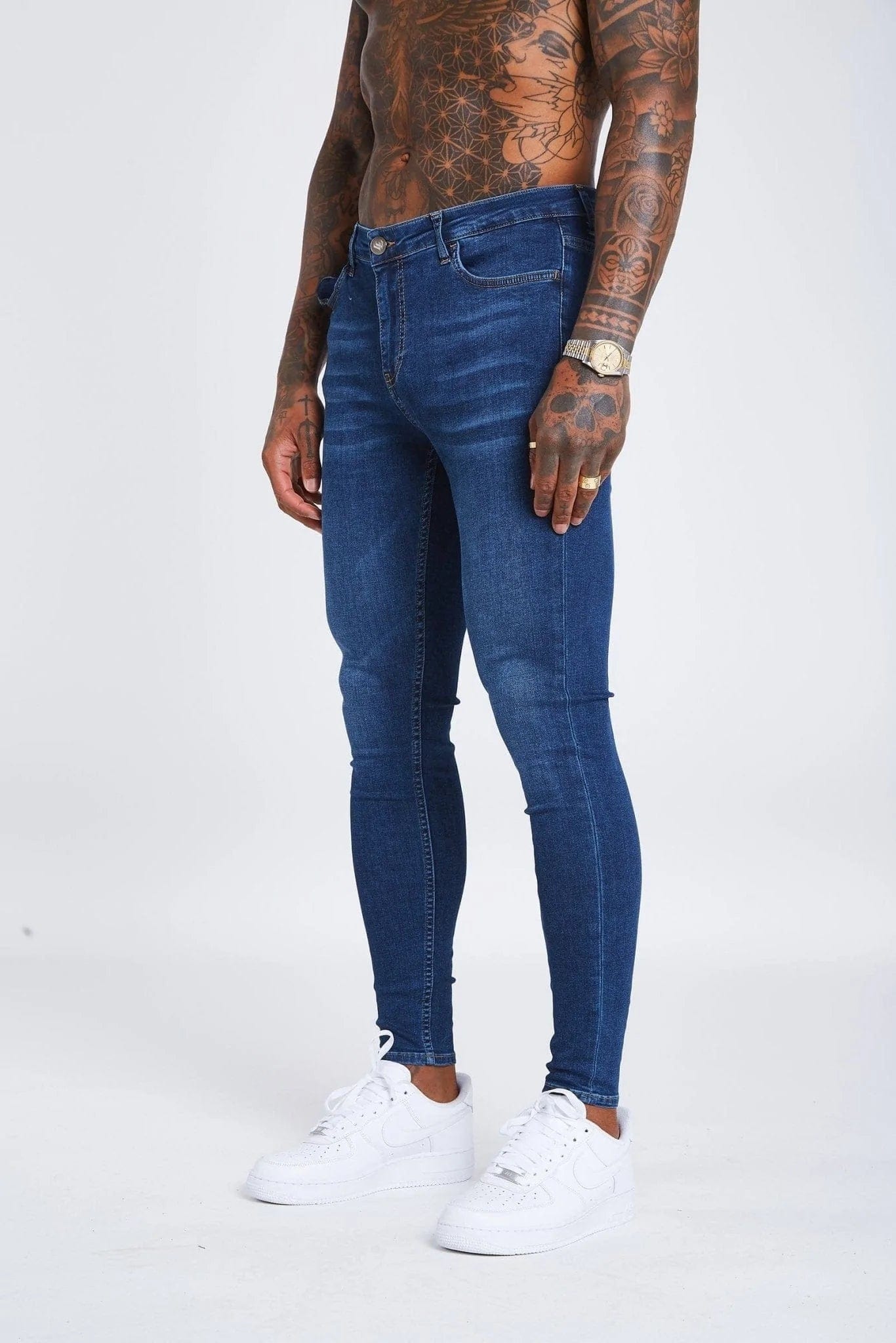 Basic Version SKINNY FIT JEANS NON RIPPED - DARK BLUE