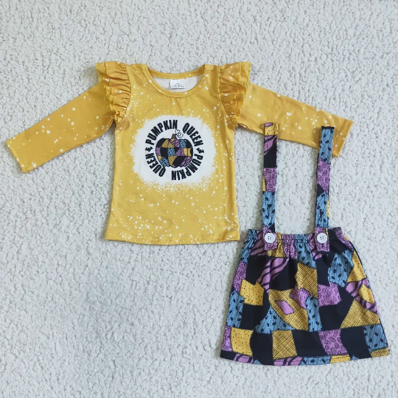 Exquisite Details Queen & Pumpkin tops suspender skirt sets GLD0028