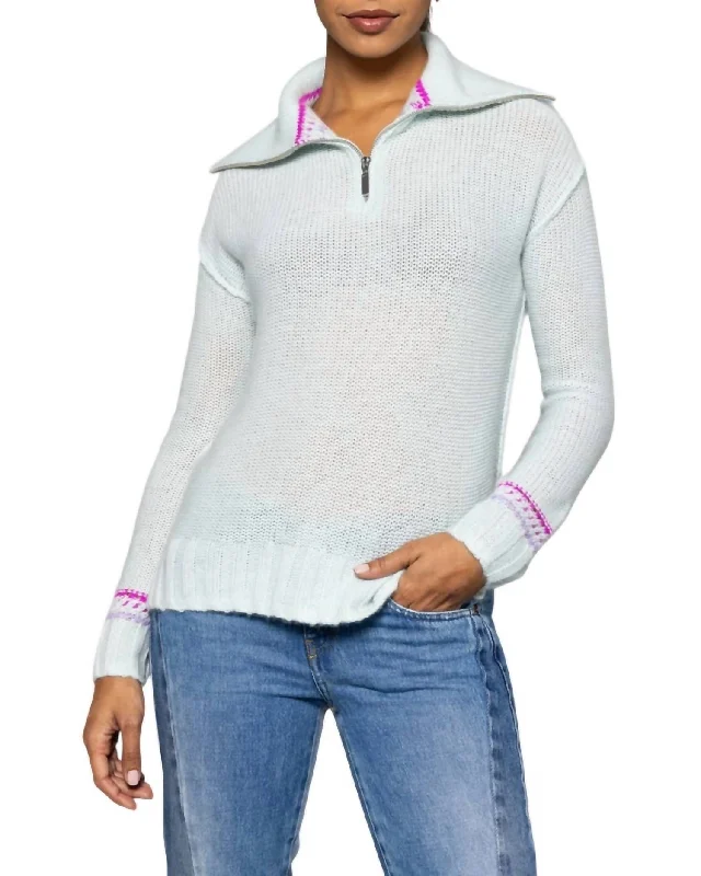 Urban Fashion Powder Posh Top In Barely Blue