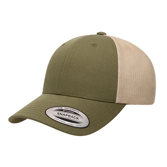 Personalized print 6601T - Yupoong Classics® Low Profile 2-Tone Trucker Cap | Moss/Khaki Personalized print 6601T - Yupoong Classics® Low Profile 2-Tone Trucker Cap | Moss/Khaki