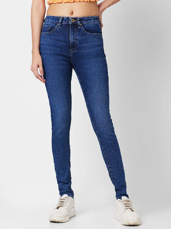 Sweet breath Spykar Women Skinny Fit High-Rise Light Fade Stretchable Jeans