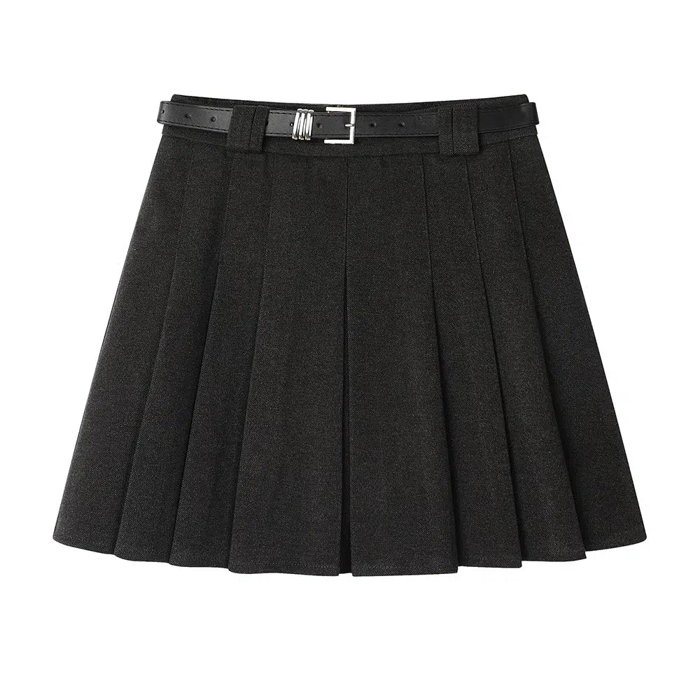 New Products Pleated Skirt with Belt