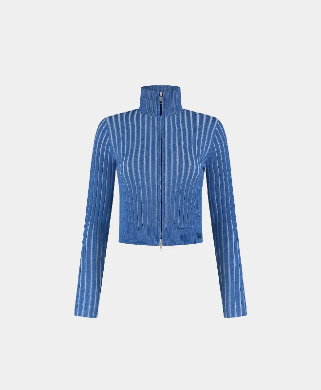 Design And Tailoring True Blue Dias Knit Sweater Cardigan