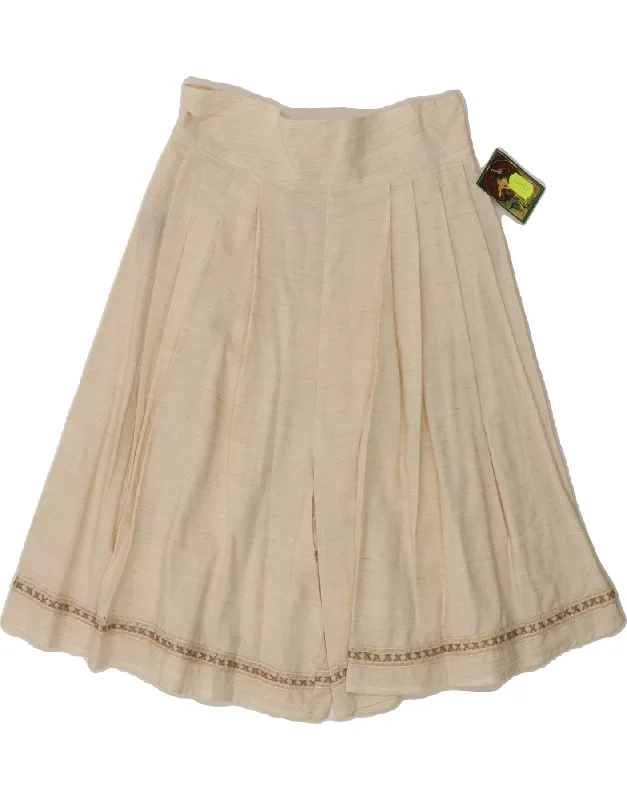 French Style VINTAGE Womens Cullotes Shorts W28 Medium  Beige Linen