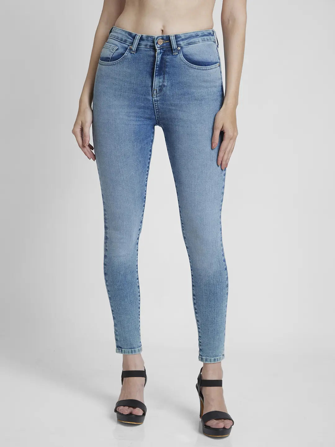 High-end Customization Spykar Women Light Blue Lycra Super Skinny Fit Ankle Length Clean Look Jeans -(Alexa)