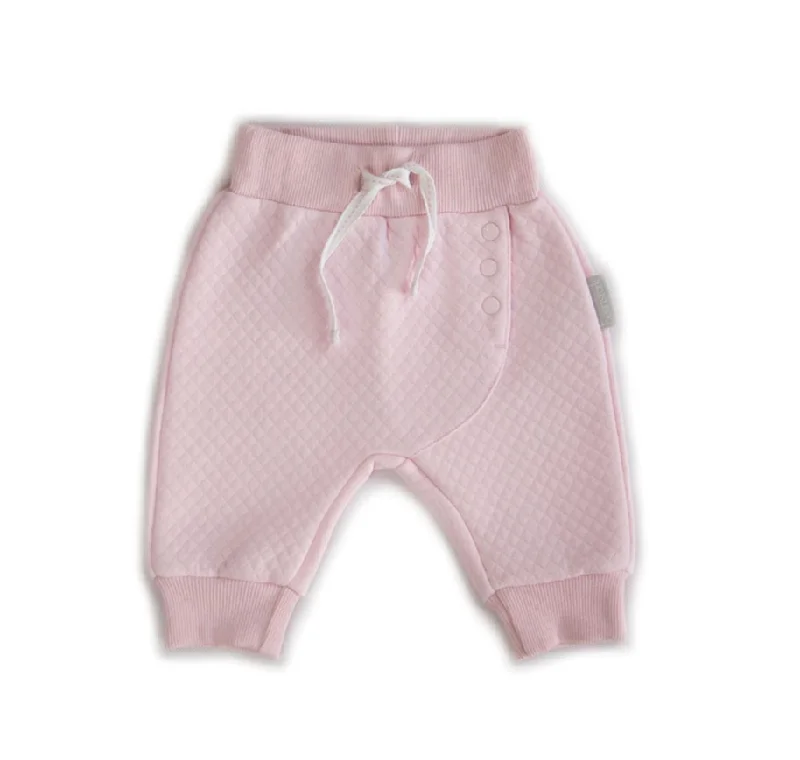 Minimal Classic Beanstork Pink Quilted Bell Pants (Size 3M-12M)