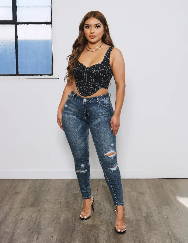 Affordable selection Destructed Skinny Mid Rise Ankle