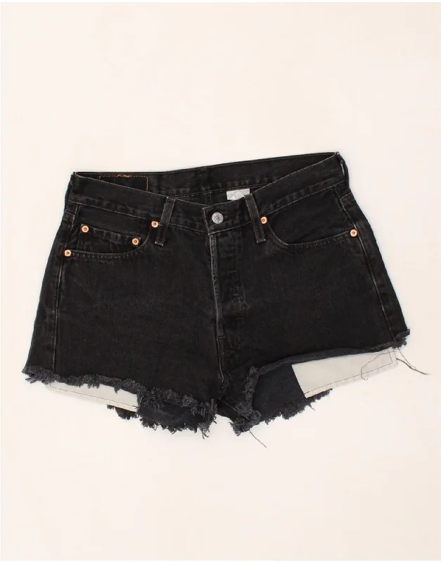 Sports And Leisure LEVI'S Womens 501 Denim Shorts W30 Medium Black Cotton