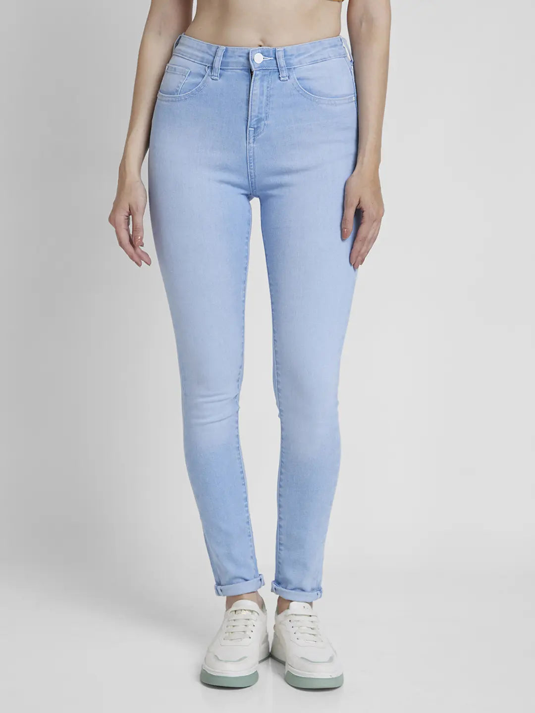 Breathable Design Spykar Women Light Blue Lycra Skinny Fit Regular Length Clean Look Jeans -(Adora) Breathable Design Spykar Women Light Blue Lycra Skinny Fit Regular Length Clean Look Jeans -(Adora)