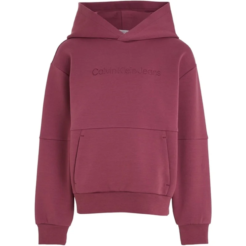 Fashionable And Fashionable Calvin Klein Spacer Debossed Logo Hoodie Porpoise