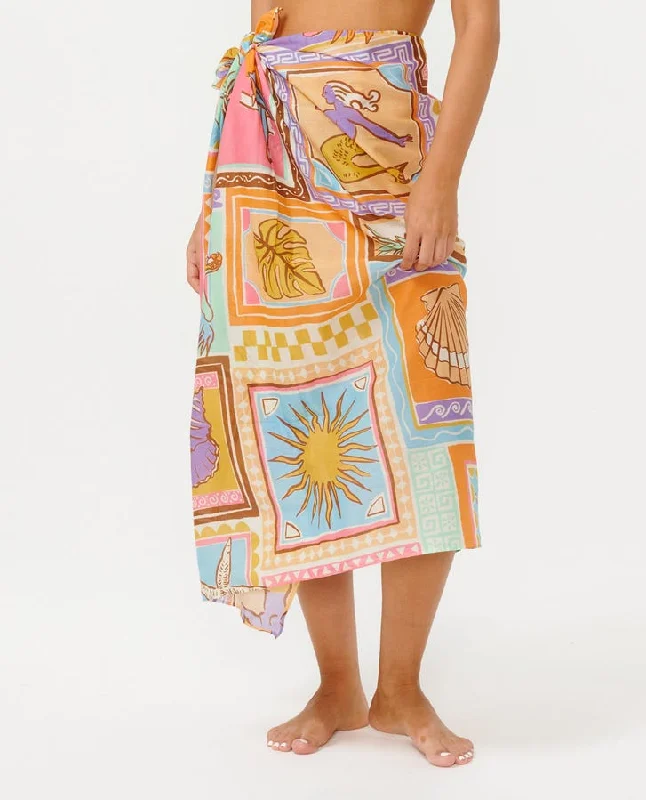 Comfortable And Casual Rip Curl Summer Pareo Skirt-Lilac