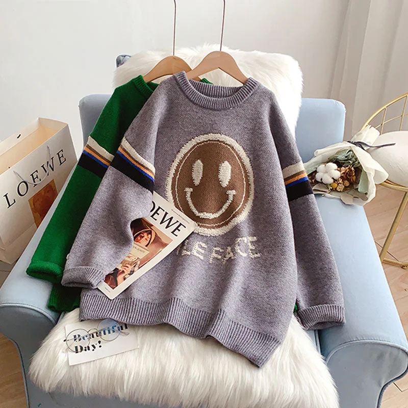 Luxury Classic Smiling face pattern sweater sweater sweater women's Pullover  5187