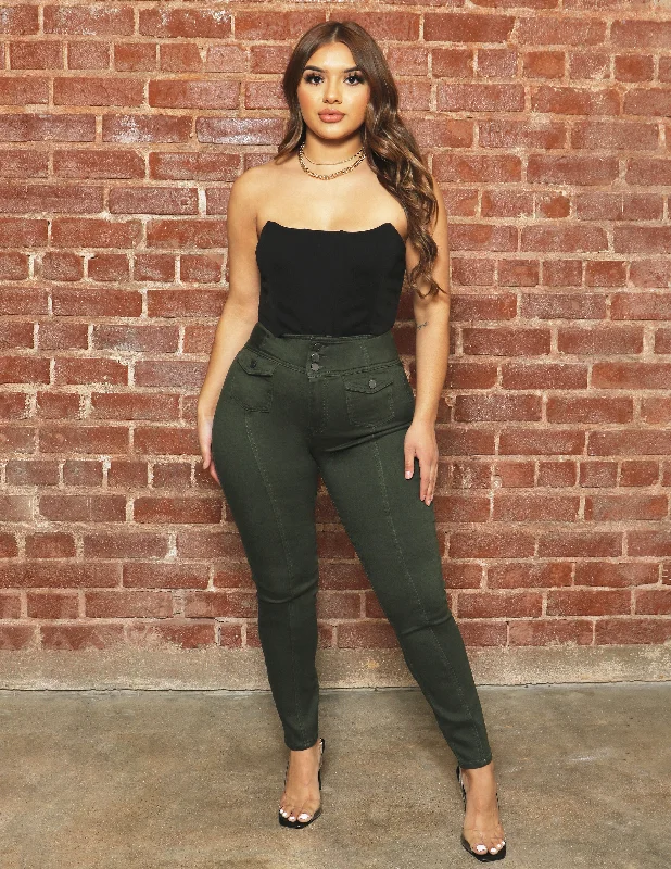 Design And Tailoring Ankle Skinny with Seams and Front Pockets