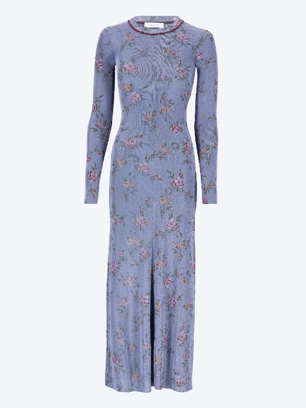 Knitted Design Printed maxi dress