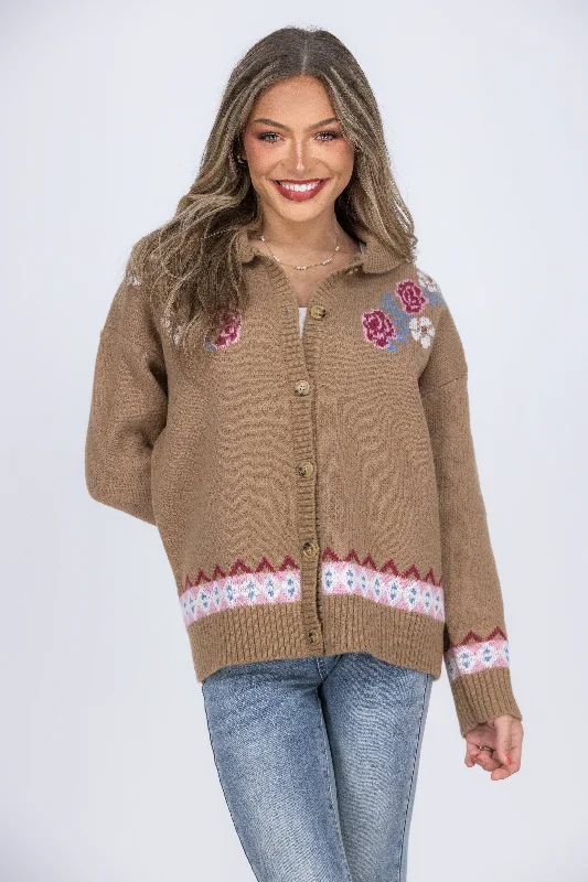 Fresh And Elegant One More Shot Women's Boho Button Up Cardigan Sweater