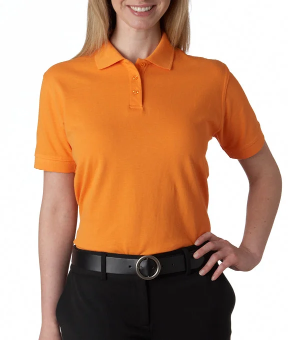 Exclusive Customization 8530 - UltraClub Ladies Classic Piqué Polo Shirt | Tangerine Exclusive Customization 8530 - UltraClub Ladies Classic Piqué Polo Shirt | Tangerine