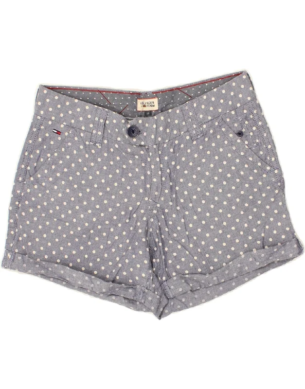 Comfortable Wear TOMMY HILFIGER Womens Chino Shorts W26 Small Blue Polka Dot Cotton