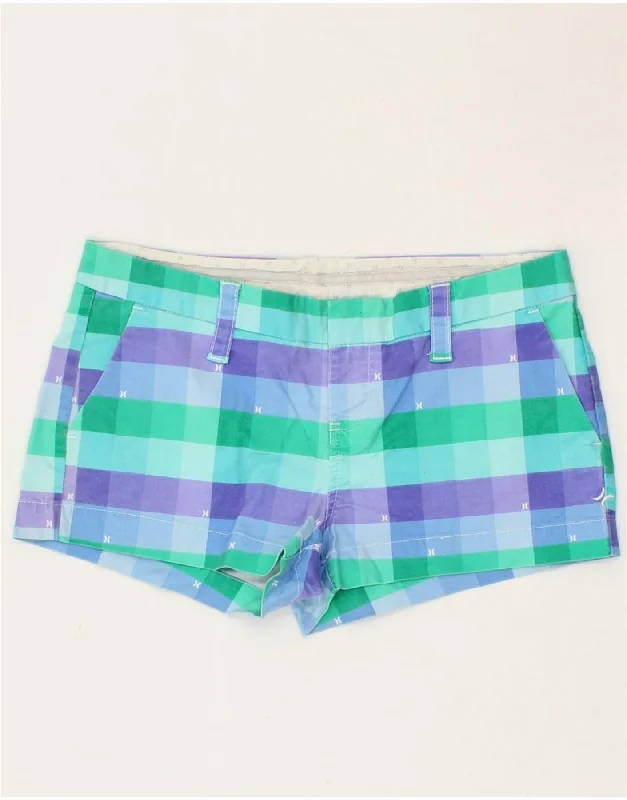 Minimal Style HURLEY Womens Chino Shorts US 7 Medium W32 Multicoloured Check Cotton Minimal Style HURLEY Womens Chino Shorts US 7 Medium W32 Multicoloured Check Cotton