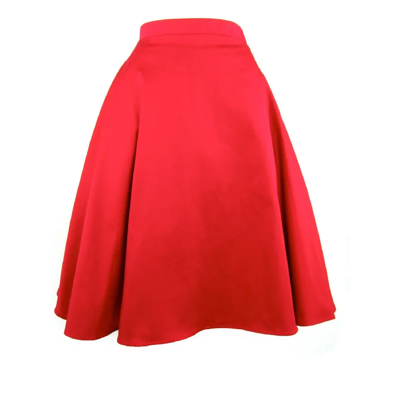 Comfortable Fashion Rockabilly Red Full  Circle  Skirt #FS-R536