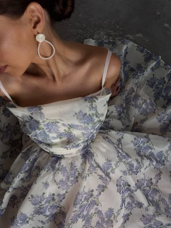 Mid-length Style Elegant Floral Print Dress