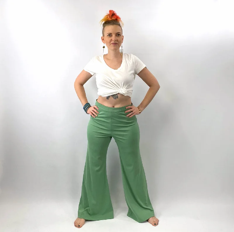 Soft Comfort 60s 70s Bellbottom Palazzo Wide Leg Stretch Pants Women's Vintage Small Miss Shaheen VFG