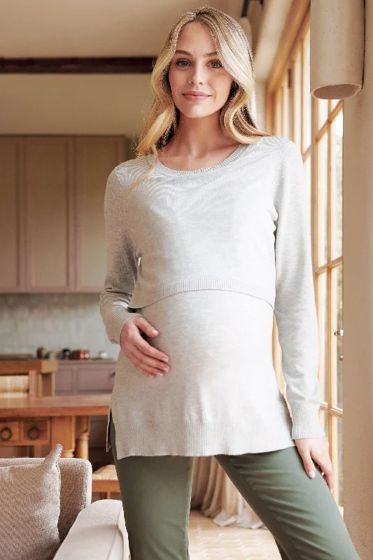 New Products Toni Maternity & Nursing Knit Silver Marle Ripe