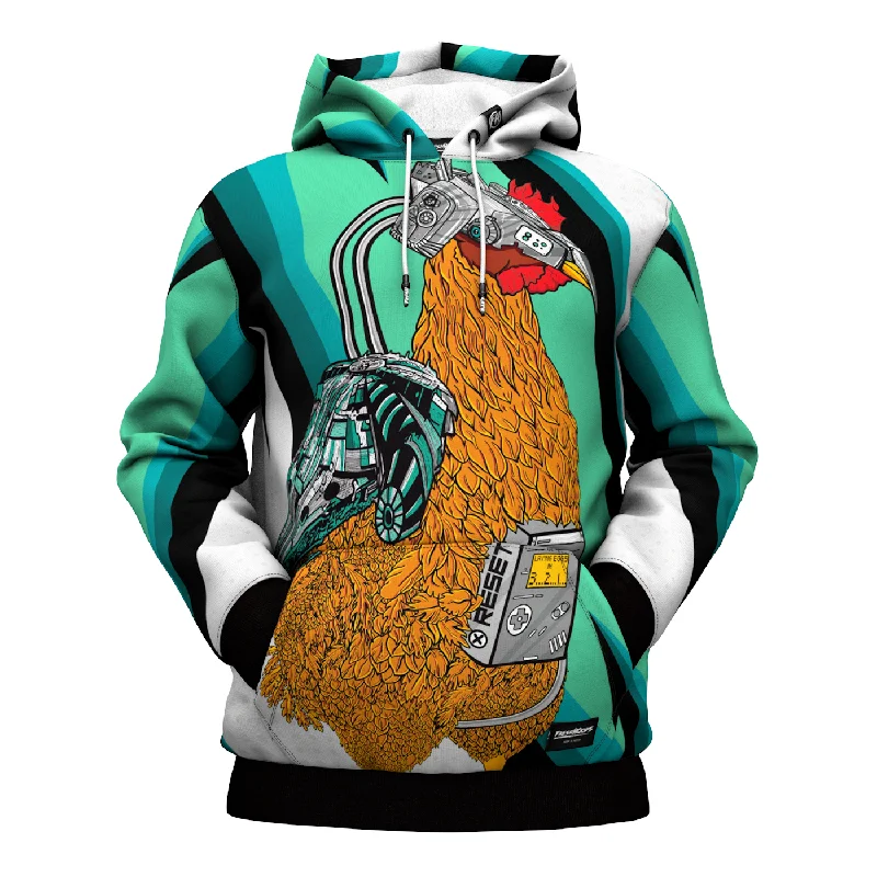 Double-sided Wear Cyborg Rooster Hoodie