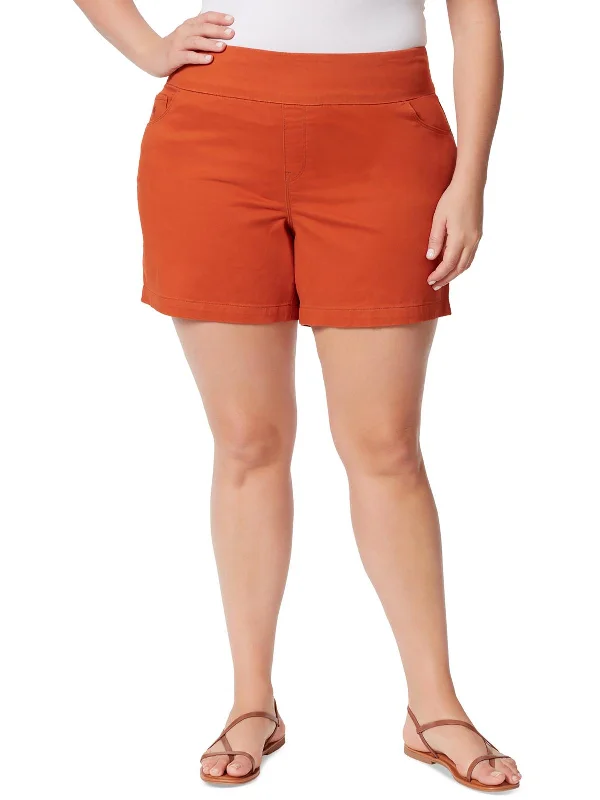 New Products Plus Womens High Rise Short Denim Shorts