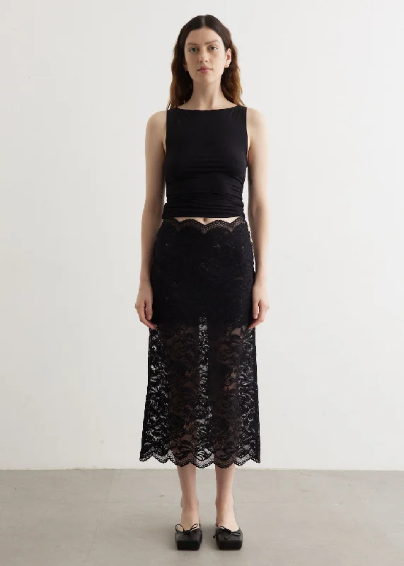 Fashionable Items Lace Midi Skirt